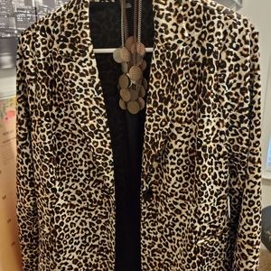 Leopard print blazer jacket